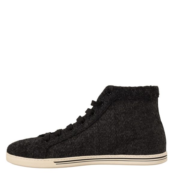 Dolce & Gabbana Gray Wool Cotton Casual High Top Sneakers - Picture 4 of 6